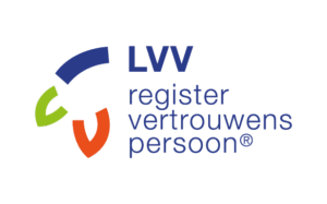 Het logo van LVV register voor vertrouwenspersonen